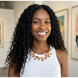 Handmade beaded crocheted choker necklace lucite flowers Czech glass